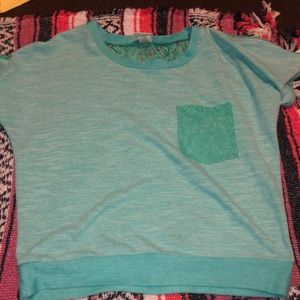 Teal lace top
